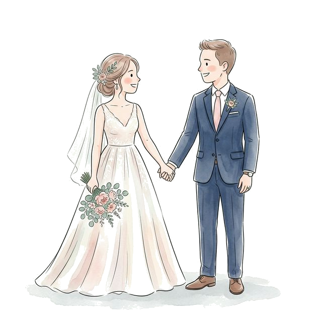Cute Bride and Groom
